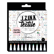 Fixy na textil Aladine, 10 ks - pastelové barvy
