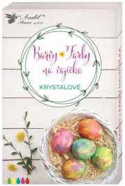 Barvy na vajíčka krystalové v tabletách, 5 ks, rukavice