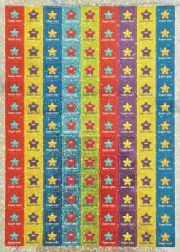 12mm třpytivé čtvercové mini samolepky Hvězdy Super star (468 kusů)