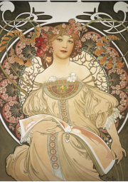 Pohled Alfons Mucha – Reverie, krátký