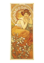Pohled Alfons Mucha – Topaz, dlouhý