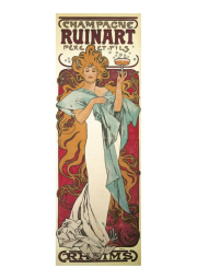 Pohled Alfons Mucha – Champagne Ruinart, dlouhý