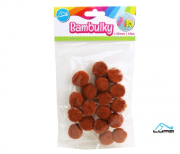 Bambulky hnědé, 18ks 25mm LUMA