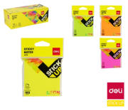 Bloček samolepící STICK UP neon 76 x 76mm mix 100l DELI EA02302