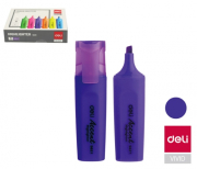 Zvýrazňovač DELI ES621 fialový plochý (8552)