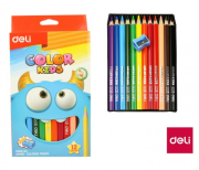 Pastelky DELI trojhranné JUMBO 12 barev Color Kids EC00600