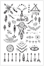 Tetovací obtisky 8,5 x 13 cm Boho