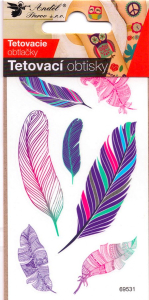 Tetovací obtisky 10,5 x 6 cm - pírka