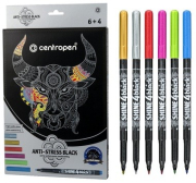 Antistresové omalovánky s 6 metalickými fixy, Centropen