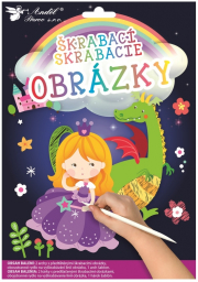 Škrabací obrázky 2 archy 16,5 x 21 cm Princezna
